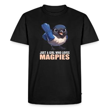 Pies Magpie - T-shirt Premium bio Homme - noir - Devant - Nico (187cm)
