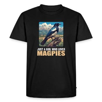 Pies Magpie - T-shirt Premium bio Homme - noir - Devant - Nico (187cm)