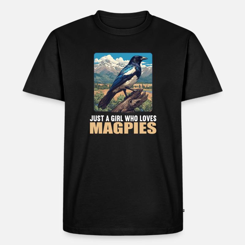 Elstern Elster - Männer Premium Bio T-Shirt - Schwarz