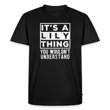 C’est une chose de lys que tu ne comprendrais pas - T-shirt Premium bio Homme - noir - Devant - Nico (187cm)