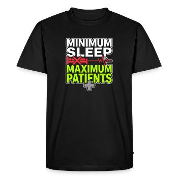 Night Shift Nurse, Tired - Men's Premium Organic T-Shirt - black - Front - Nico (187cm)