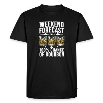 Weekend Forecast Bourbon Humor Design - Men's Premium Organic T-Shirt - black - Front - Nico (187cm)