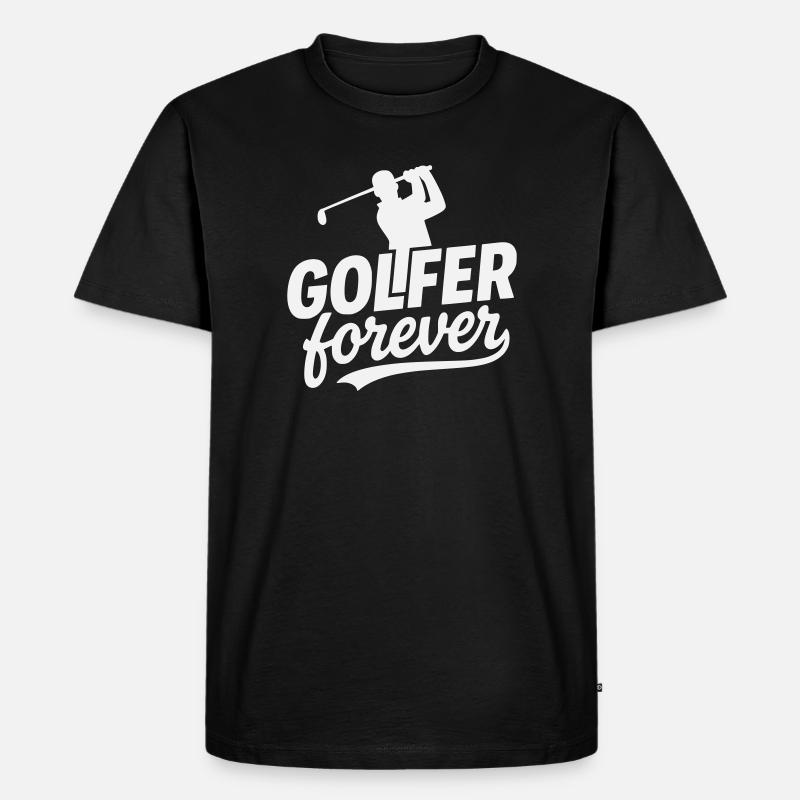 Golfer Forever Logo-Motiv - Männer Premium Bio T-Shirt - Schwarz