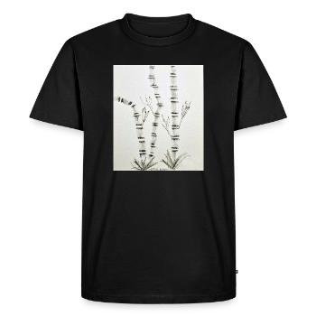 Dessin en bambou à l’encre - T-shirt Premium bio Homme - noir - Devant - Nico (187cm)