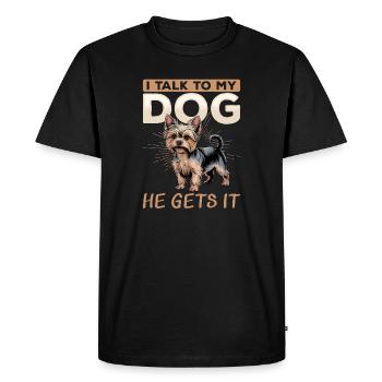 Yorkshire Terrier Yorkshire Race de chien Yorkshire - T-shirt Premium bio Homme - noir - Devant - Nico (187cm)