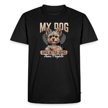 Yorkshire Terrier Yorkshire Race de chien Yorkshire - T-shirt Premium bio Homme - noir - Devant - Nico (187cm)