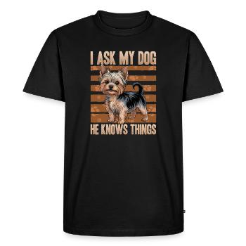 Yorkshire Terrier Yorkshire Race de chien Yorkshire - T-shirt Premium bio Homme - noir - Devant - Nico (187cm)