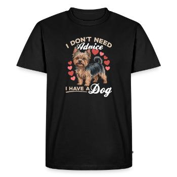 Yorkshire Terrier Yorkshire Race de chien Yorkshire - T-shirt Premium bio Homme - noir - Devant - Nico (187cm)