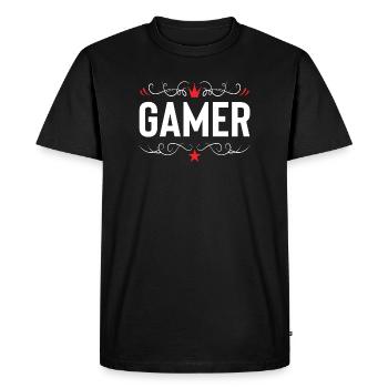 Gamer profession - Men's Premium Organic T-Shirt - black - Front - Nico (187cm)