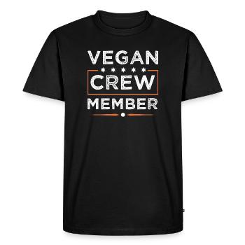 Vegan Crew - Men's Premium Organic T-Shirt - black - Front - Nico (187cm)