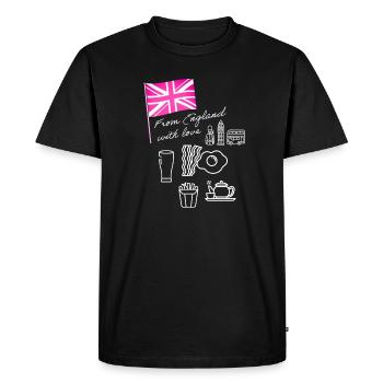 EXANGLIA (Pink + White) - Men's Premium Organic T-Shirt - black - Front - Nico (187cm)
