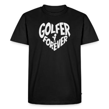 Golfeur Éternel Cœur avec Golfeur - T-shirt Premium bio Homme - noir - Devant - Nico (187cm)