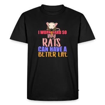 Rat, rat de maison, propriétaire de rats, amoureux des rats - T-shirt Premium bio Homme - noir - Devant - Nico (187cm)