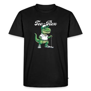 Tee Rex Dinosaur Golf Humour drôle de golfeur - T-shirt Premium bio Homme - noir - Devant - Nico (187cm)