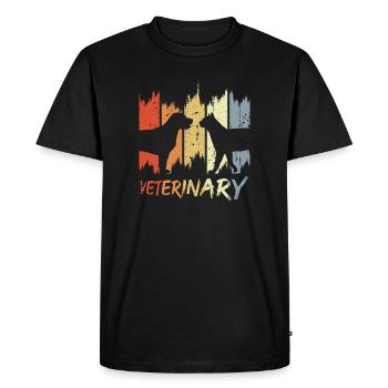 Look vintage vétérinaire - T-shirt Premium bio Homme - noir - Devant - Nico (187cm)