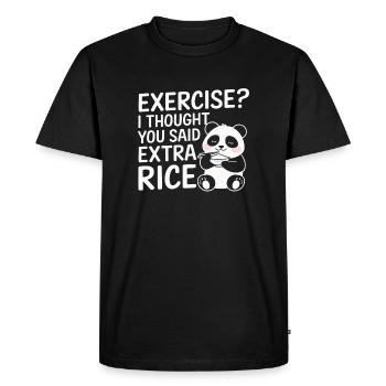 Panda calls for extra rice - Men's Premium Organic T-Shirt - black - Front - Nico (187cm)