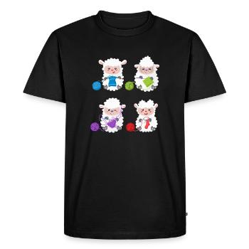 Lambs Knit Yarn Pals - Men's Premium Organic T-Shirt - black - Front - Nico (187cm)