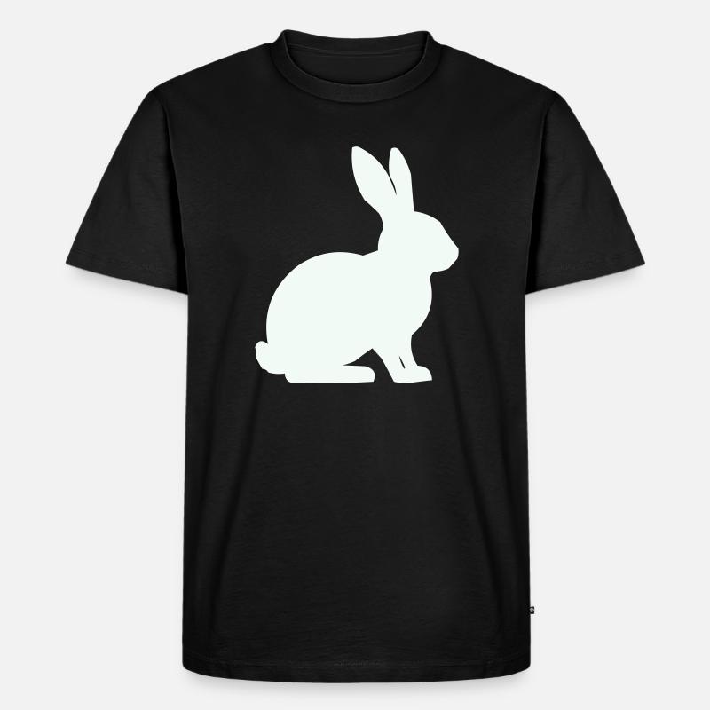 Hase Silhouette Minimal - Männer Premium Bio T-Shirt - Schwarz