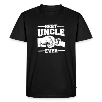 Best Uncle Ever Bold Fist - Men's Premium Organic T-Shirt - black - Front - Nico (187cm)