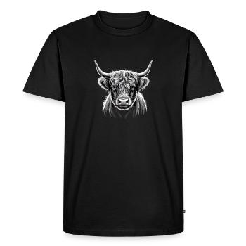 Bovins Highland - T-shirt Premium bio Homme - noir - Devant - Nico (187cm)