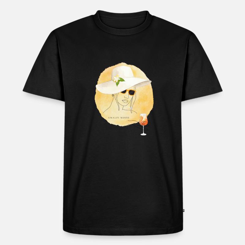 Amalfi Mood Lemon Summer Design - Männer Premium Bio T-Shirt - Schwarz