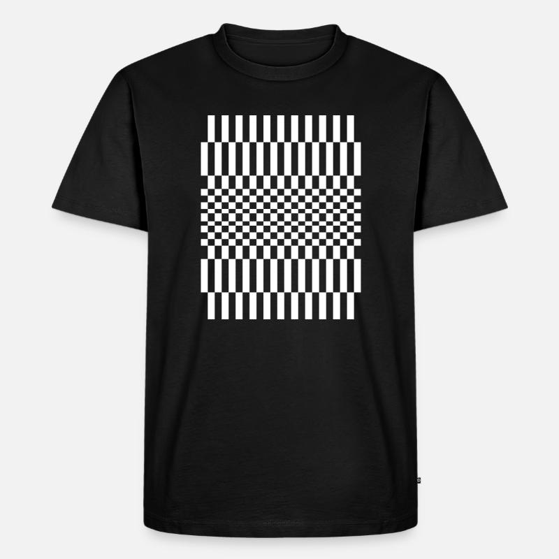checkered pattern design - Men's Premium Organic T-Shirt - black