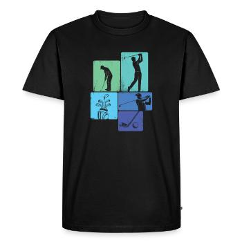 Scenic Golf Course Fairway Lover Style - Men's Premium Organic T-Shirt - black - Front - Nico (187cm)
