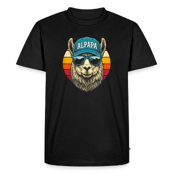 Casquette rétro de lunettes de soleil en alpaga - T-shirt Premium bio Homme - noir - Devant - Nico (187cm)
