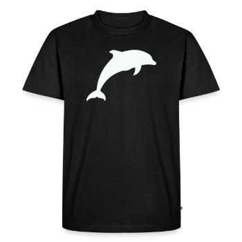 Silhouette de dauphin lumineux - T-shirt Premium bio Homme - noir - Devant - Nico (187cm)