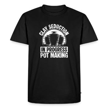 Poterie de Seduction sur l’argile des artistes de la poterie - T-shirt Premium bio Homme - noir - Devant - Nico (187cm)