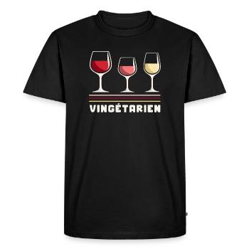 Vingtarien - T-shirt Premium bio Homme - noir - Devant - Nico (187cm)