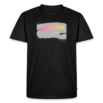 Équipe de course - T-shirt Premium bio Homme - noir - Devant - Nico (187cm)