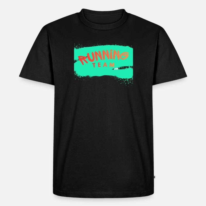 Running Team - Männer Premium Bio T-Shirt - Schwarz