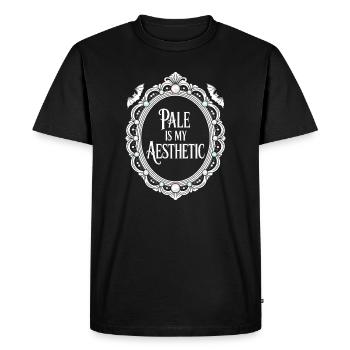 Pale Aesthetic Frame Typography - Men's Premium Organic T-Shirt - black - Front - Nico (187cm)