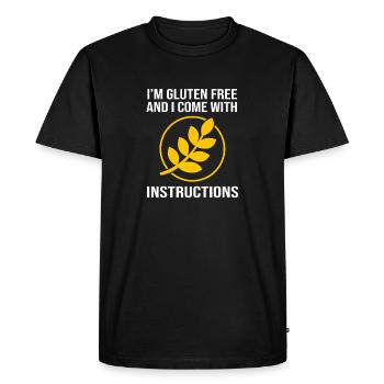 Gluten sans gluten - T-shirt Premium bio Homme - noir - Devant - Nico (187cm)