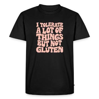Tolérer beaucoup, mais pas de gluten - T-shirt Premium bio Homme - noir - Devant - Nico (187cm)