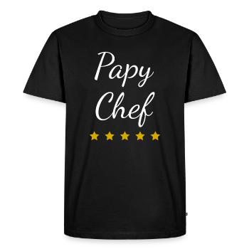 Papy Chef Étoiles - T-shirt Premium bio Homme - noir - Devant - Nico (187cm)