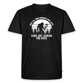 Sasquatch Chasseur de Disques - T-shirt Premium bio Homme - noir - Devant - Nico (187cm)