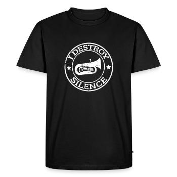 Insigne en laiton Je Détruis le Silence - T-shirt Premium bio Homme - noir - Devant - Nico (187cm)
