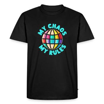 Pré-maternelle Mon chaos Mes règles Maternelle - T-shirt Premium bio Homme - noir - Devant - Nico (187cm)