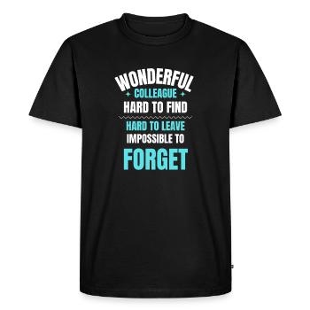 Wonderful Colleague Gift - Men's Premium Organic T-Shirt - black - Front - Nico (187cm)