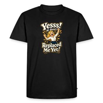 L’IA ne m’a pas encore remplacé - T-shirt Premium bio Homme - noir - Devant - Nico (187cm)
