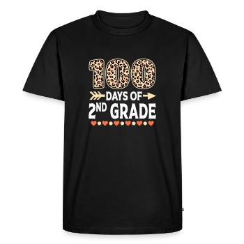 100 jours du léopard de 2e année - T-shirt Premium bio Homme - noir - Devant - Nico (187cm)