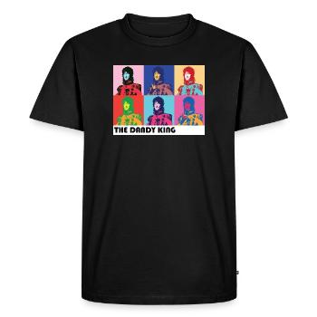 Dandy King Pop Art Portrait - Men's Premium Organic T-Shirt - black - Front - Nico (187cm)