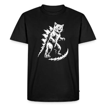 Spiky Fur Monster Silhouette - Men's Premium Organic T-Shirt - black - Front - Nico (187cm)