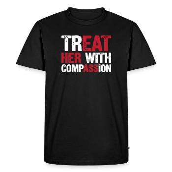 Traitez-la avec compassion - T-shirt Premium bio Homme - noir - Devant - Nico (187cm)