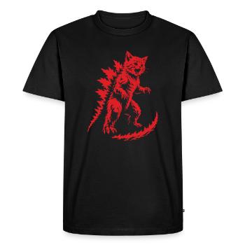 Rugissement de Kaiju Chaton, Catzilla - T-shirt Premium bio Homme - noir - Devant - Nico (187cm)