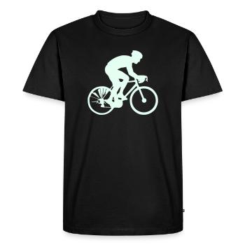 Cyclist Silhouette Mint - Men's Premium Organic T-Shirt - black - Front - Nico (187cm)