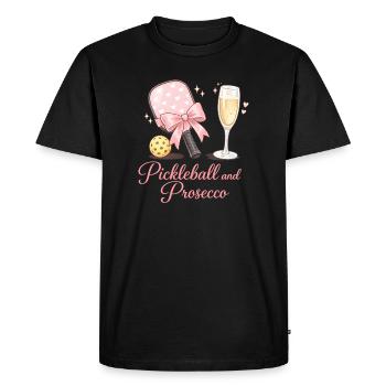Pickleball et flair Prosecco - T-shirt Premium bio Homme - noir - Devant - Nico (187cm)