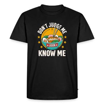 Udon ne me connaît pas – Noodle qui dit - T-shirt Premium bio Homme - noir - Devant - Nico (187cm)